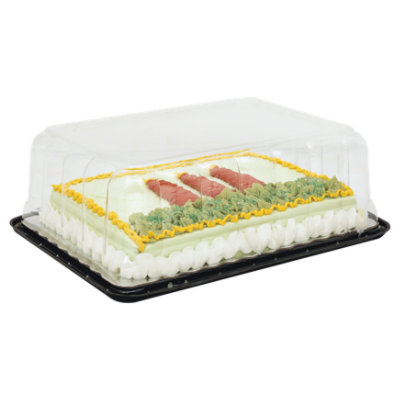 Bakery Cake 1/4 Sheet White White Iced Holiday - Each