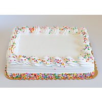 White Iced Decorated Cake 1/4 Sheet - Each - Image 1