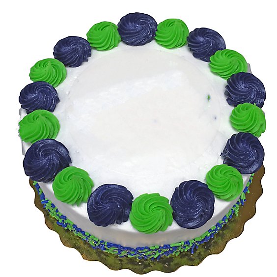 Decorated White Cake 8 Inch 2 Layer - Each
