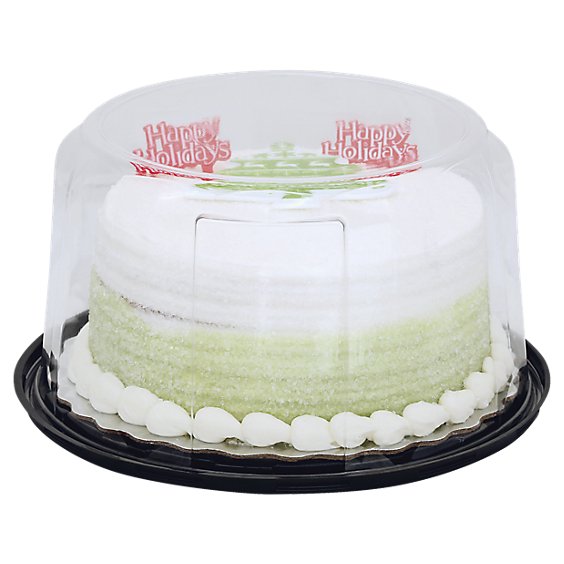 Bakery Cake White 2 Layer White Iced Holiday - Each