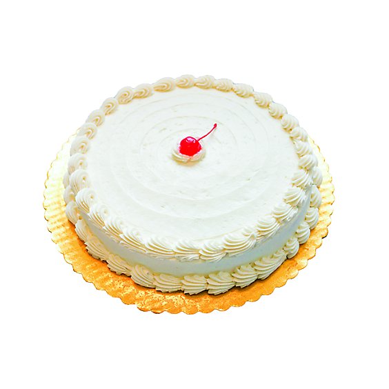 Bakery Cake White 8 Inch 1 Layer Poured - Each