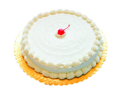 Bakery Cake White 8 Inch 1 Layer Poured - Each
