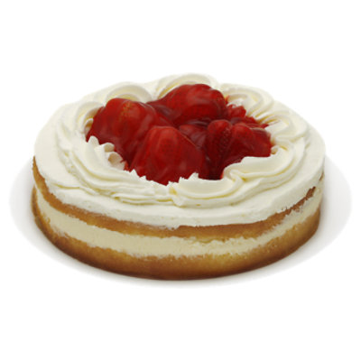 Fresh Baked Cake 8 Inch 1 Layer Boston Cream Fresh Strawberry - Each