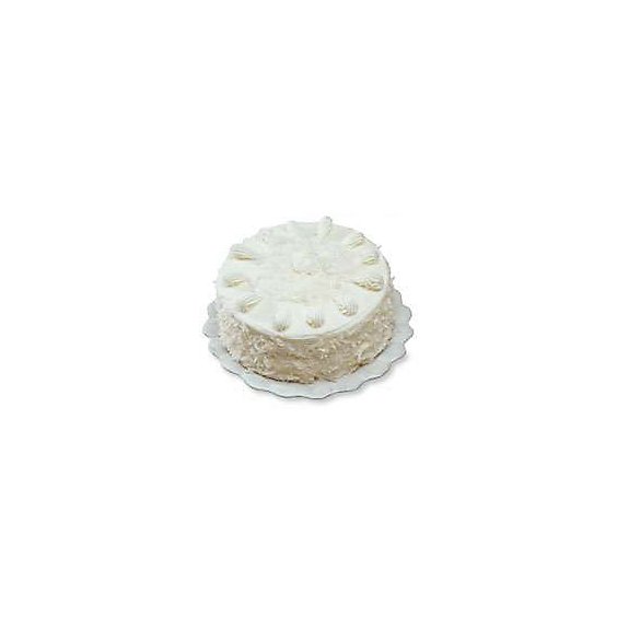 Bakery Cake White 8 Inch 1 Layer Coconut - Each