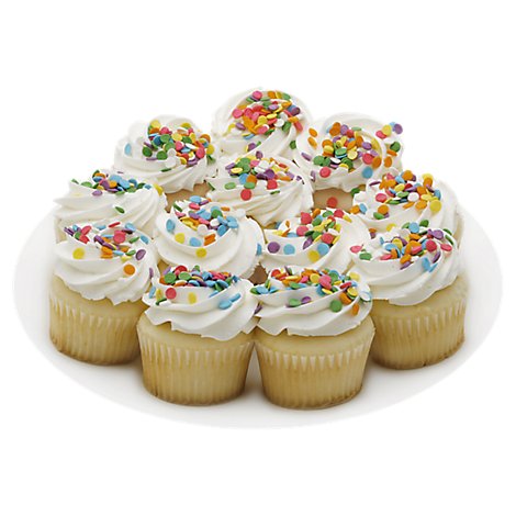 Bakery Cupcake White White Iced 12 Count - Each