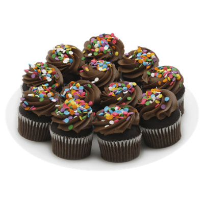 Bakery Cupcake Chocolate Chocolate Iced 12 Count - Unit - Image 1