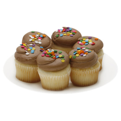 Bakery Cupcake Cake White Chocolate Iced 6 Count - Each - Image 1