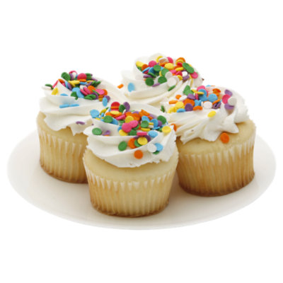 Bakery Cupcake White White Iced 4 Count - Each