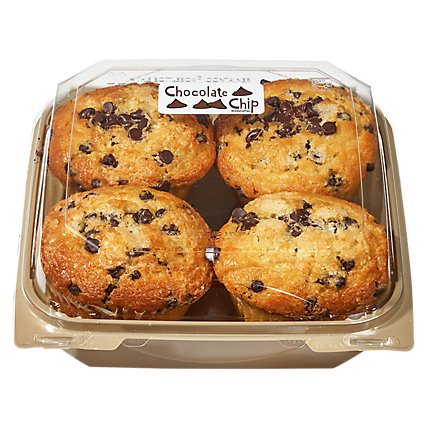 Fresh Baked Chocolate Chip Muffins - 4 Count - Image 1