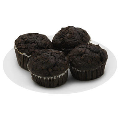 Bakery Double Chocolate Muffins 4 Count