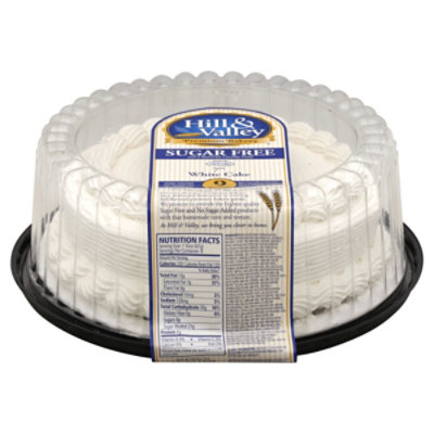 Hill & Valley Cake White 7 Inch Sugar Free - Each