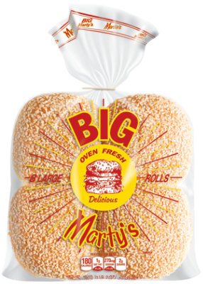 Martins Big Marty Rolls Sesame - 18 Oz - Image 3