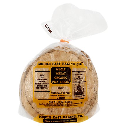 Middle East Baking Whole Wheat Organic Pita Bread - 12 Oz - Image 1