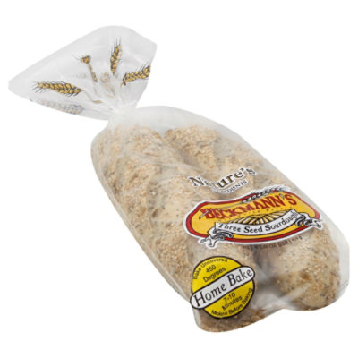 Beckmanns Bread Three Seed Sourdough Home Bake - 16 Oz