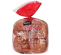 Signature SELECT Buns Hamburger Wheat Giant - 18.5 Oz