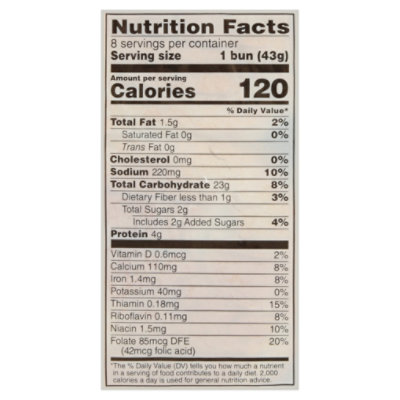 Signature SELECT Buns Hamburger Enriched 8 Count - 12 Oz - Image 3