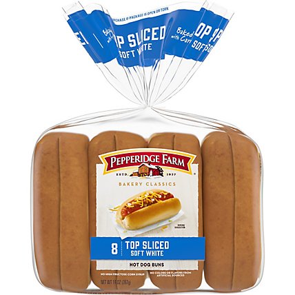 Pepperidge Farm White Bakery Buns Hot Dog Top Sliced - 8 Count - Image 2