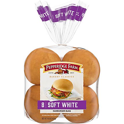 Pepperidge Farm Bakery Soft White Classics Hamburger Buns - 8 Count - Image 2