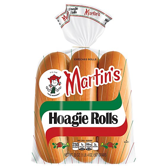 Martins Hoagie Rolls - 20 Oz