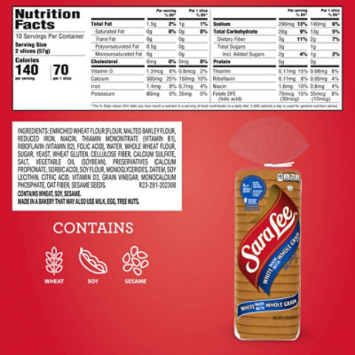 Sara Lee White Made with Whole Grain Bread - 20 Oz - Image 2