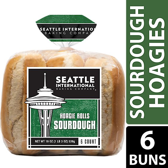 Seattle International Baking Company Hoagie Rolls Sourdough 6 Count - 19 Oz