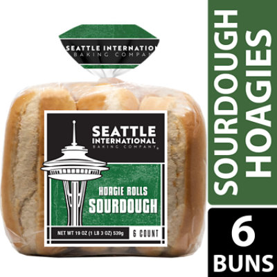 Seattle International Baking Company Hoagie Rolls Sourdough 6 Count - 19 Oz
