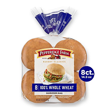 Pepperidge Farm Bakery Classics Buns Hamburger Whole Wheat - 8 Count - Image 1
