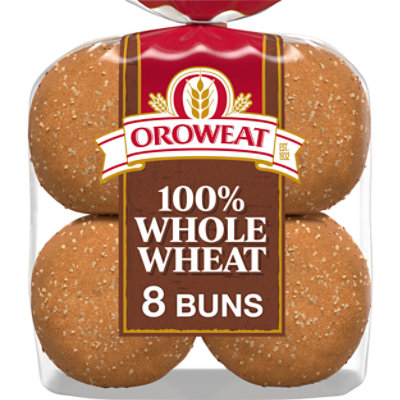 Oroweat Whole Grains 100% Whole Wheat Buns - 21 Oz - Image 1