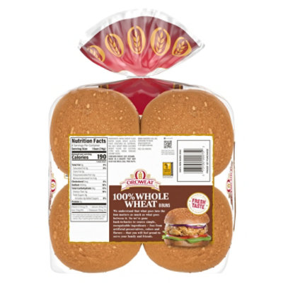 Oroweat Whole Grains 100% Whole Wheat Buns - 21 Oz - Image 2