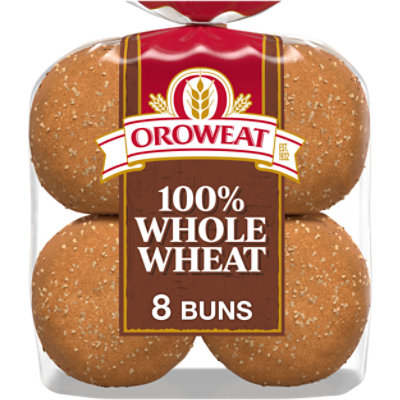 Oroweat Whole Grains 100% Whole Wheat Buns - 21 Oz