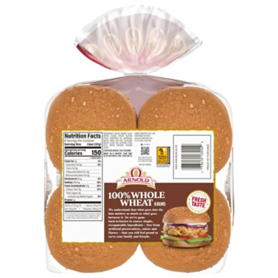 Oroweat Whole Grain 100% Whole Wheat Sandwich Buns - 16 Oz - Image 2