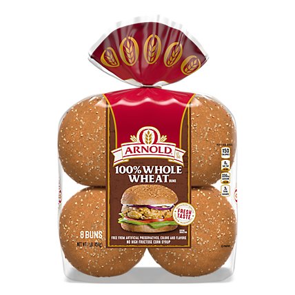 Oroweat Whole Grain 100% Whole Wheat Sandwich Buns - 16 Oz - Image 1