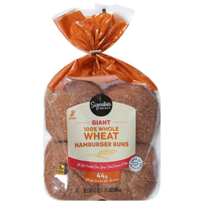 Signature Select 100% Whole Wheat Hamburger Buns - 21 Oz - Image 3