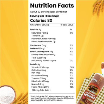 Schmidt Old Tyme Premium Split-Top Wheat Soft Bread Loaf - 22 Oz - Image 4