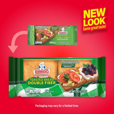 Bimbo Toasted Bread Double Fiber - 8.82 Oz - Image 4