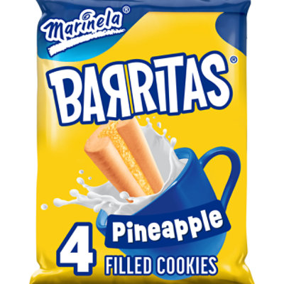 Marinela Barritas Filled Cookie Bars Pina Pineapple - 4 Count