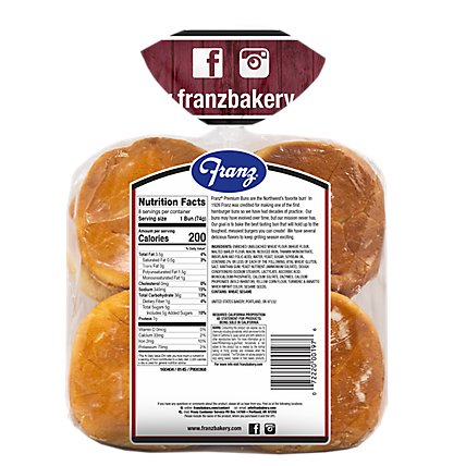Franz Hamburger Buns Premium Sesame 8 Count - 21 Oz - Image 5