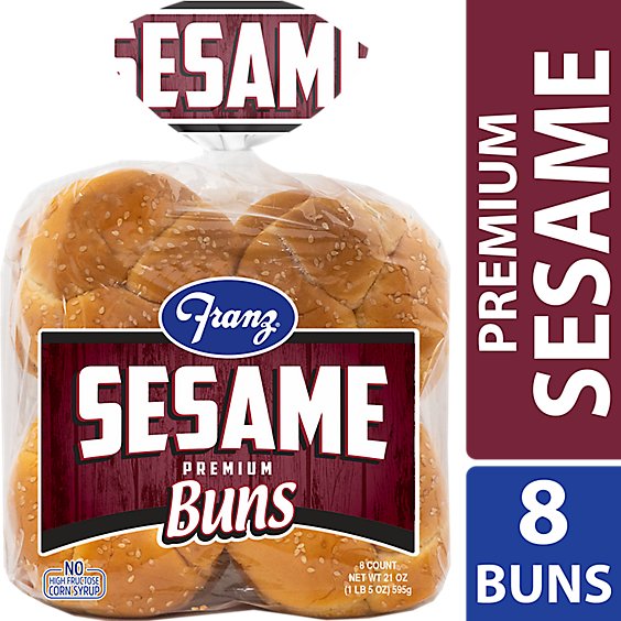 Franz Hamburger Buns Premium Sesame 8 Count - 21 Oz