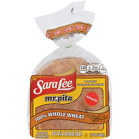 Sara Lee Bread Mr Pita 100% Whole Wheat - 14 Oz