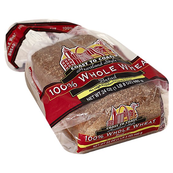 Coast To Coast Bread 100% Whole Wheat Heartland Style - 24 Oz