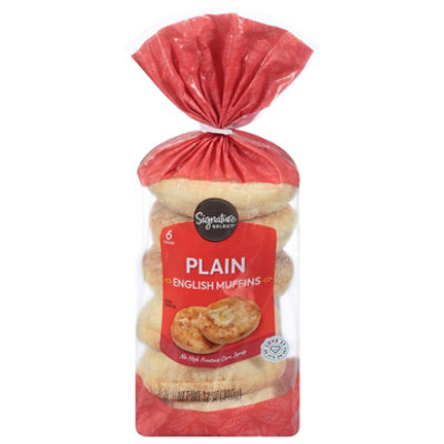 Signature SELECT English Muffins Plain 6 Count - 12 Oz