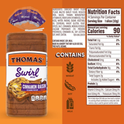 Thomas' Cinnamon Raisin Swirl Bread - 16 Oz - Image 2