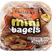 Thomas Bagels Mini Brown Sugar Cinnamon Pre Sliced 10 Count - 15 Oz - Image 2