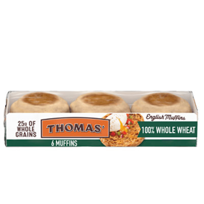 Thomas' 100% Whole Wheat English Muffins - 12 Oz