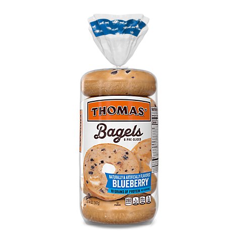 Thomas Bagels Blueberry Pre Sliced 6 Count - 20 Oz