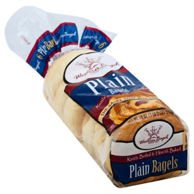 Western Bagel Plain Bagel - 6 Count