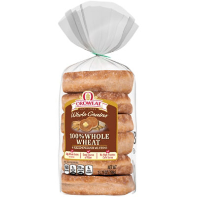 Oroweat 100% Whole Wheat English Muffins - 12.5 Oz - Image 4