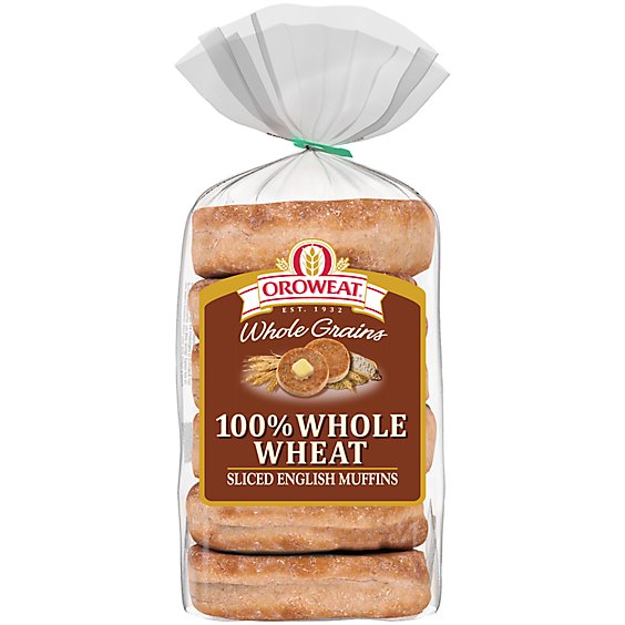 Oroweat 100% Whole Wheat English Muffins - 12.5 Oz