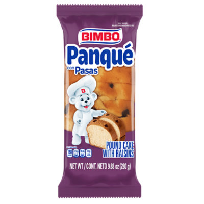 Bimbo Cake Pound Panque Con Pasas With Raisins - 8.8 Oz