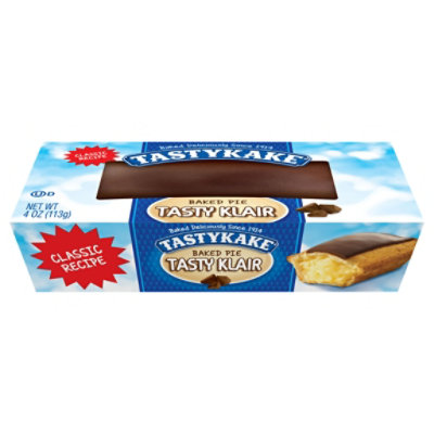 Tastykake Baked Tasty-Klair Pie Individually Wrapped Chocolate Éclair Flavored Snack Pie 4 Oz - Image 4